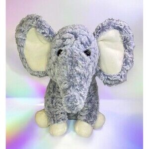 Walmart Elephant Plush Gray Fur Detailed Soft Stuffed Animal Toy